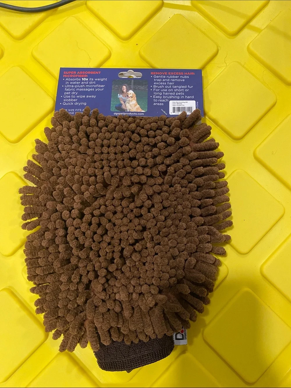 Brown Grooming Mitt for Dogs